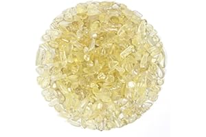 Orientrea 500 Gramm Citrin Steine Trommelsteine, Mini Citrin Steine Edelsteine Ladesteine Granulat/Mini Chips, Citrin Steine Heilsteinen, In Einer Geschenkbox verpackt
