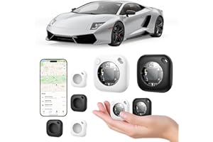 C2G 4 Pack Air Tag Tracker Smart Bluetooth,GPS Tracker for Vehicles Work with Apple Find My APP (iOS Only),With 4 Lanyards and Protective Case,Replaceable Battery, Waterproof, No Monthly Fee