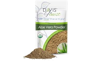 Davis Finest Organic Aloe Vera-pulver 100 g, ren naturlig aloe vera blad växt ayurvedisk len hud lysande ansiktsmask ansiktsm