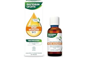 PHYTOSUN AROMS Huile Végétale de Rose Musquée Bio - 100% Pure et Vierge - Anti-rides Redensifiant* et Hydratant - Pour Tous Types de Peaux - 50ml