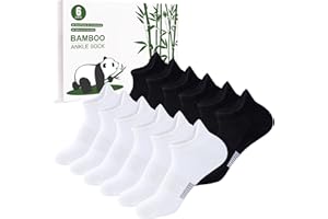 inaWarm Lot de 6 paires de chaussettes de sport respirantes en bambou pour femme, chaussettes de running basses avec coffret cadeau