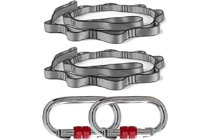 PRIOR FITNESS Aerial Silks Accessoires - 2 Chaînes Marguerites + 2 Loquets en Acier - pour Hamac de Yoga aérien, Balançoires de Yoga, Soies de Yoga Anti-Gravité