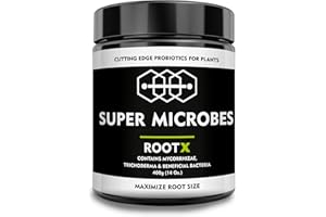 SUPER MICROBES RootX - Polvere di ormone radicante premium per una crescita 3x - 5x | Appositamente formulato per piante da fiore e in erba | Contiene funghi micorrizici, tricoderma e altri batteri benefici (400 GR)