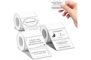 ‎NIIMBOT NIIMBOT Etiketten Selbstklebender Etikettenband für B1 / B21 / B3S Etikettendrucker, 50 x 30mm 230 Etiketten/Rolle, 3-Rollen Thermo-Etikettenband für Supermärkte, Einzelhandel, Büro, Weiß