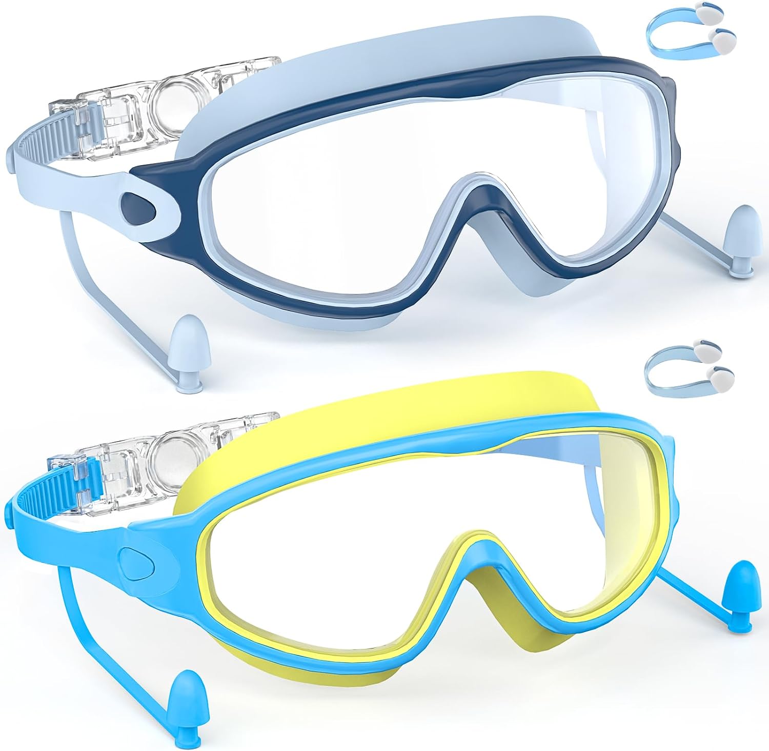 SHINER Gafas natacion, gafas natacion niño de 3 a 15 años, antivaho, impermeables, máscara de buceo panorámica, antifugas de 180° gafas piscina niños, para niños y niñas