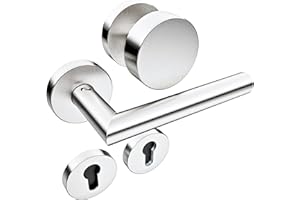 Sempro Wechselgarnitur Livia R2 – Edelstahl Türbeschlag mit festem Türknopf, Drückergarnitur für Eingangstüren & Zimmertüren