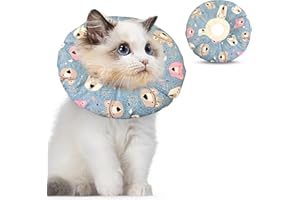 Kitchen-dream Halskrause Katzen Soft,Haustiere Schutzkragen Katzen,Niedliches Haustier-Anti-Biss-Halsband, weiches PP-Baumwollhalsband zur Wundheilung nach Einer Haustieroperation (blau)