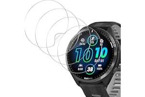 Wonsoso for Garmin Forerunner 965 Screen Protector, 4pcs Flexible TPU Film, Bubble-Free, 3D Full Coverage, [Not Glass], Touch Sensitive, Anti-Scratch Protective Film, Watch Screen Protector