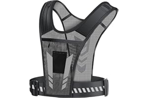 MUNSKT Running Chaleco Soporte para teléfono móvil, Soporte de teléfono móvil de hombro reflectante, entrenamiento transpirable chaleco de correr reflectante deportivo Correr cinturón ajustable