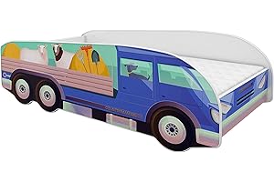 ACMA Lettino Auto per Bambini Letto Materasso Car Truck Camion Auto (160x80 cm con Materasso, 05)