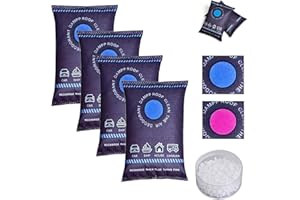 DSXVJHD 4pcs Dehumidification Bag Desiccant, 2025 New Reusable Moisture Absorber Pack, Silicone Dehumidification Desiccant Bags for Home, Car, Basement, RV, Boats, Closet (4)