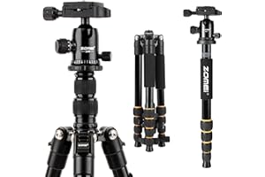 Treppiede Fotocamera, ZOMEI Q666 Monopiede Treppiede Leggero di Alluminio, con 360° Testa rotante e Borsa da Trasporto, per Fotocamera Digitale Reflex e DV, 155 cm