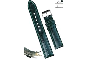 VINACREATIONS Handmade Alligator Belly Watch Band Men Quick Release Premium Hornback Crocodile Replacement Pin Tang Buckle Wristwatch Strap by Vietnamese