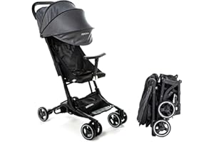 Passeggino leggero 25 kg portata ZANCLEM - Reclinabile Super Accessoriato con Chiusura Ombrello| Passeggino compatto con Cintura 5 Punti e Freno a Pedale - passeggino da viaggio aereo