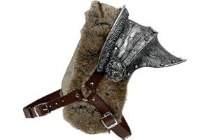 LOOYAR Armadura vikinga de espuma forjada para hombro, espuma de poliuretano, accesorio de disfraz vikingo LARP para Halloween, recreaciones históricas y regalos, color plateado, plateado, Medium