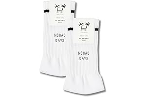 vacayto 2 Paar Statement Socken mit Spruch, lustige Socken mit Motiv für Damen & Herren in weiß und schwarz