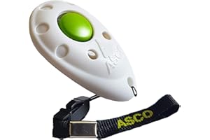 ASCO Clicker Premium clicker Training, clicker Professionale per Cani, Gatti e Cavalli, clicker per addestramento Cani, Bianco AC05P
