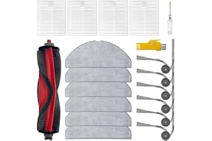 Laimaiou Q7 M5 Ricambi per robot aspirapolvere Roborock Q7 M5 / Q7 M5+ / Q7 L5 / Q7 L5+ Accessori 17 confezioni 1 spazzola principale, 4 filtri, 6 spazzole laterali, 6 panni per mop