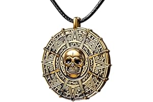 Spooktacular Creations Halloween Pirate Coin Skull Necklace Accessories for Men, Women, Kids - Pirate Costume, Halloween Dress Up Party Favors