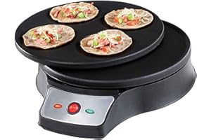 ONOGAL Crepera para Pancakes creps y pizzas con placas intercambiables Palo en T 6389