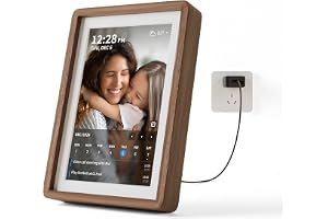SyncGo Smart digital kalender och fotoram på 25 cm (svart valnöt), Wi-Fi, Google/Apple-kalendersynkronisering, röstpåminnelse