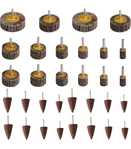 10 Schleiffächer 25x5 Mm Körnung 80 – Mit Dorn, Für Dremel, Proxxon Und Multifunktionswerkzeuge