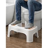 Beylini Klozet Taburesi Destek Basamağı WC Lavabo Banyo Konforlu Y&uuml;kselti &Ccedil;&ouml;melme &Ccedil;ocuk Yaşlı Tuvalet Altlık Beyaz