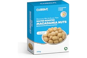 CAREEMZ Noci di macadamia tostate salate (450 g), sigillate sottovuoto per freschezza, il miglior snack gourmet