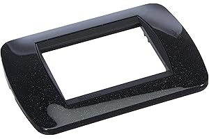 BTicino L4803PA Living International Plate 3 modules en technopolymères, 1 Pièce, Gris foncé