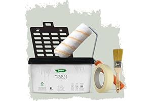 PECTRO Pintura Una Capa 4L (6,3kg) - incluye Rodillo, Rejilla, Brocha y Cinta - Pintura Interior Paredes y Techos Mate, colores cálidos, lavable de gran durabilidad y cubrición
