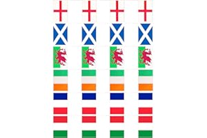 I LOVE FANCY DRESS Six Nations Flag Bunting Decoration - 60m 198ft - 120 Flag - Plastic all Weather - England, Scotland, Wales, Ireland, France & Italy Banner - Hang on Windows, Doors - Indoor Outdoor Use