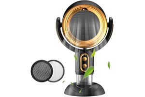 Yolispa Portable Extractor Fan Kitchen, Desktop Cooker Hood with 2 Speed Adjustment and Removable and Washable Filter, Wireless Range Hood for Home, Office, Kitchen, Desk, and Travel (Golden)