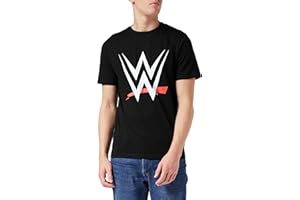 POPGEAR WWE Logo T-Shirt, Adults, Black, Official Merchandise