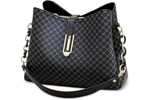 VARLIVOO Handbags for Women Small – PU Leather Shoulder Bag, Vintage Designer Ladies Handbag with 2 Straps for Work, Travel & Shopping (Black)