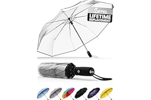 Repel Umbrella Der originale tragbare Reise-Regenschirm – Regenschirme für Regen, winddicht, starker kompakter Regenschirm für Wind und Regen, perfekter Autoschirm, Golfschirm, Rucksack und unterwegs