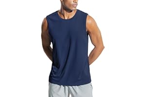 Weardear Men's Running Tank Tops Breathable Workout Sleeveless T-Shirts for Men Gym Muscle Top UV Protection UPF 50+ Sun Protection Tee Shirt