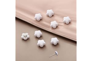 TESSVEYA 30 Stück Bettdecken Clips, Baumwolldecke Nadel, Vorhänge Nadel, Federnklammern, die als Federn verwendet werden, um Donuts, Vorhänge oder Falten Nadel, oder Fixierung Dekoration (Weiße-Blumen)