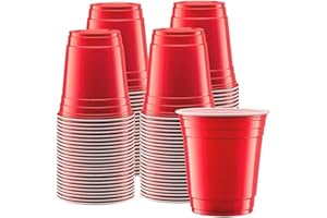 Ayn Al Madina 16oz Pack of 50 - Beer Glasses - Plastic Disposable Recyclable & Reusable – Drinking Cups for Parties & All Types of Events – Sturdy & Waterproof