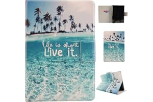 LMFULM® Case for Amazon Kindle Paperwhite (6.0 Inch) (Fits All 2012 to 2017 Versions) PU Leather Ultra Thin Hard Case Magnetic Case Coastal Coconut Palm Pattern Stand Case for Kindle Paperwhite