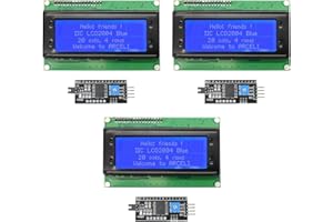 ARCELI 20x4 2004 LCD Display Modul, DC 5V LCD-Bildschirm-Anzeigemodul Zeichen Bildschirm mit TWI IIC I2C LCD Schnittstelle Adapter (Blau/2004)（3 Stück）