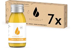 ‎BERGBLUT Bergblut Organic Turmeric Orange Shot Box - 7 x 60 ml Ginger Turmeric Shot | Vegan & No Added Sugar | Turmeric Ginger Shot Made from Real Organic Ingredients