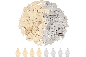 DICOSMETIC 200pcs en Acier Inoxydable Breloques Hamsa avec Mauvais Œil Boucle D'Oreille Pendentif Breloques pour Bracelet Collier Fabrication de Bijoux et Artisanat