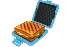 EIDOCT Microwave Toastie Maker Microwave Toastie Sandwich Maker and Grill Wireless Silicone Microwaveable Cookware Extra Crispy Toasties & Panini Maker - No Soggy Results - Compact & Dishwasher Safe (Blue)