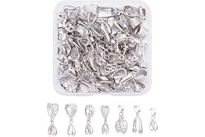 PH PANDAHALL PandaHall Lot de 48 épingles à glaçons en laiton avec des styles variés pour collier, fabrication de bijoux, platine