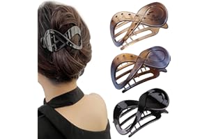 ‎KAVYA Kavya 3 Pcs Haarspangen Damen Schildpatt Haarklammer Groß, Rutschfest Haarklammern Französisch Hair Clip, Elegant Haarschmuck Mädchen