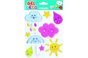 Global Gift Pegatinas de Gel para Ventanas - Clima - Purpurina