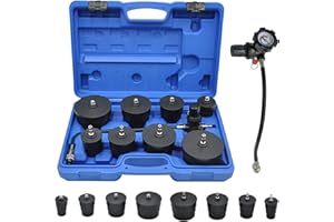 CISSIYOG Juego De 9 Comprobadores De Fugas Para Sistemas Turbo, Rango De PresióN: 60 Bar - 80 Psi, Kit De Prueba De PresióN De Intercooler, Comprobador De PresióN Para Sistemas De Compresores
