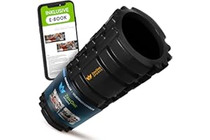 ZENONE SPORTS ZenRoller Foam Roller pour Le Points de Déclenchement, Massage Roller pour la Tension Musculaire, favorise la Circulation Sanguine et la Régénération Musculaire, e-Book et Exercices Inclus (Noir)