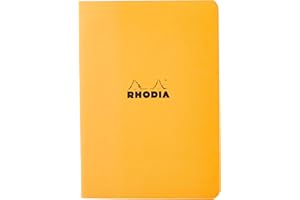 RHODIA 119184C - Orange Piqué Notebook - A5 - Small Squares - 96 pages - White Clairefontaine Paper 80 g/m - Soft, resistant and waterproof coated card cover - Classic