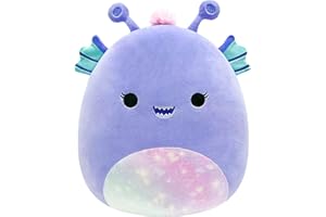 Squishmallows Originaux 30cm Roboyo l'extraterrestre à l'eau Violette, Ajoute Roboyo à Ton équipe, Peluche Ultra Douce, Noir